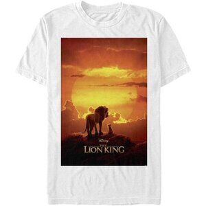Disney Lion King Pride Rock Poster Short Sleeve T Shirt White XL